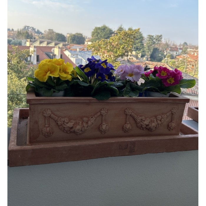 Double-Festooned Terracotta Box from Impruneta